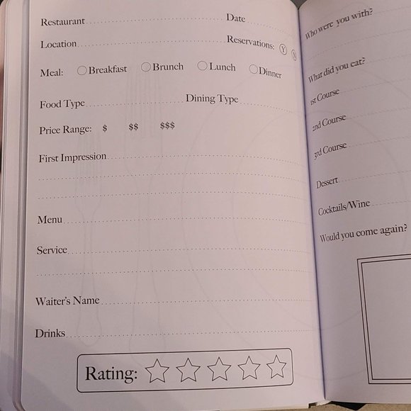 NWT Dining Out Journal - Picture 8 of 8